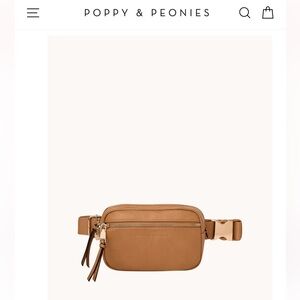 Poppy & Peonies Tan Vegan Leather Crossbody Bag